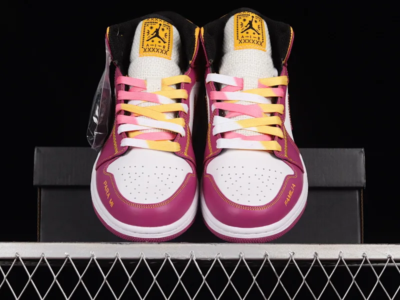 All Categories Air Jordan Jordan Series Basketball Shoes Air Jordan 1 Mid Air Jordan 1 Mid AJ1 Joe 1 Day of the Dead White Yellow Pink Mid Basketball Shoes DC0350-100